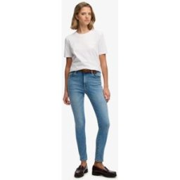 Superdry Femme Jean Skinny Taille Haute en Coton Bio Blue Taille: 30/30