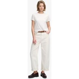 Superdry Femme Jean Large Taille Haute en Coton Bio White Taille: 28/32