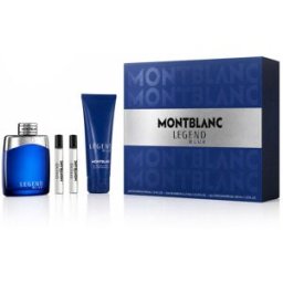 Montblanc Legend Blue EDP 100 ml + Gel douche corps et cheveux 100 ml + EDP MINI 2 x 7,5 ml variante Blue Cover with Silver Line