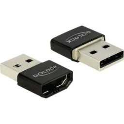 Delock de téléphone portable Adaptateur [1x HDMI femelle - 1x USB 2.0 type A mâle] DeLOCK - Lade-/ Datenadapter - USB (M) bis HDMI (W) 0.017 m