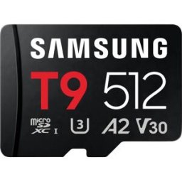 Samsung T9 Carte microSDXC au détail 512 GB UHS-I U3, A2 Application Performance Class, Class 10, v30 Video Speed Class