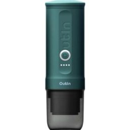 OutIn OTEM-01-Teal Machine à expresso noir, turquoise pour déplacements / portable, avec système de percolation à haute pression, avec batterie Li-Ion