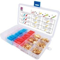 Assortiment de cosses à languette mâles TRU COMPONENTS T1809C019 rouge, bleu, transparent, laiton 320 parties