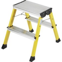 Marche-pied pliable à roulettes alu jaune Krause Rolly Krause 130044 Hauteur de travail (max.) (détails) 2.45 m