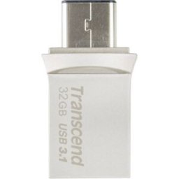 Mémoire supplémentaire USB pour smartphone/tablette Transcend JetFlash® 890 argent 32 GB USB 3.1 (2è gén.), USB-C®