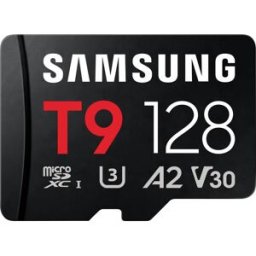 Samsung T9 Carte microSDXC au détail 128 GB UHS-I U3, A2 Application Performance Class, Class 10, v30 Video Speed Class avec lecteur de carte USB