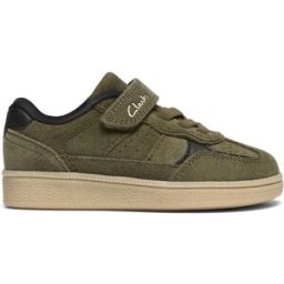 Clarks Shoes Baskets Sans Lacets Cypress Pop Wide Khaki EU 24 Garçon,Fille