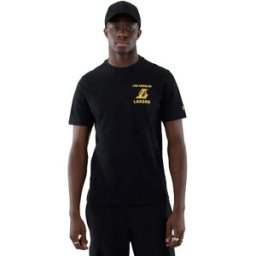New Era T-shirt à Manches Courtes Nba Court Graphc Reg Los Angeles Lakers Black S Homme