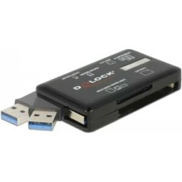 Delock Lecteur De Cartes Usb-c Pci-e Adapter Black One Size unisex