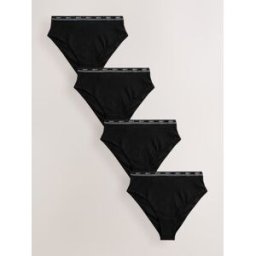 Next Lot de 4 culottes à logo en coton Noir FR 40 (EU 38)