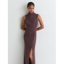 Reiss Reiss Dylan Draped-Detail Sleeveless Maxi Dress Brun FR 42 (EU 40)