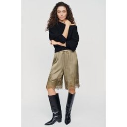 Short Bermuda en dentelle héritage LyreBird en Green, pour femme taille: M chez Anthropologie