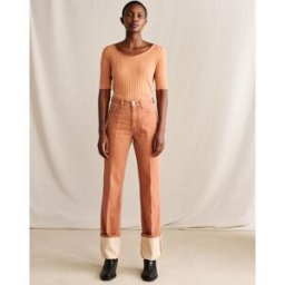 Bellerose - Jean droit 100% Coton Bio Priest orangé 25