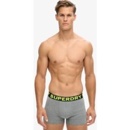 Superdry Homme Lot de Trois Boxers en Coton bio Gris Taille: L