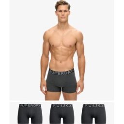 Superdry Homme Lot de Trois Boxers en Coton bio Gris Foncé Taille: S