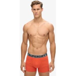Superdry Homme Lot de Trois Boxers en Coton bio Noir/orange/gris Taille: S