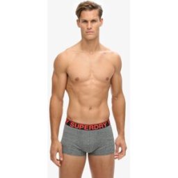 Superdry Homme Lot de Trois Boxers en Coton bio Noir/orange Taille: L
