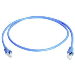 Telegärtner 100008829 RJ45 Câble réseau, câble patch CAT 6a S/FTP 7.50 m bleu ignifuge, avec cliquet dencastrement, paire blindée, blindage double, sans