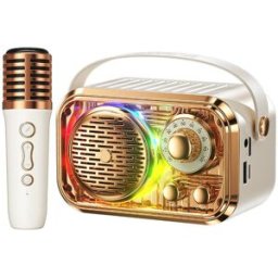 YONIS Enceinte Bluetooth Sans Fil Avec Micro Et Effets Lumineux Rgb Pour Karaoké