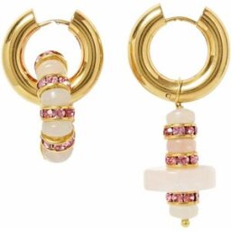 Timeless Pearly - Boucles d’oreilles en laiton plaqué or Strass roses OS