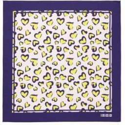 Bonton - Foulard Coeurs Léopard bleu/jaune T.1A
