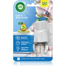 Air Wick Linen & White Orchid diffuseur électrique de parfum d'ambiance avec recharge 19 ml