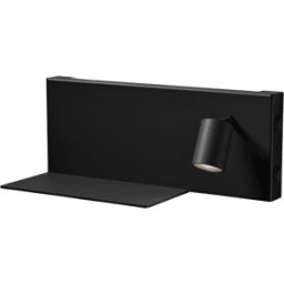 Applique murale avec tablette en métal noir Jay R - Panzeri