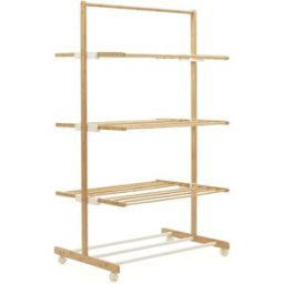 Idomya - Séchoir 3 niveaux pliable bambou - 22m OS