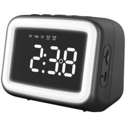 YONIS Mini Enceinte Bluetooth Hd Avec Miroir Led Alarme Double Température Réelle Haut-parleur Mains-libres