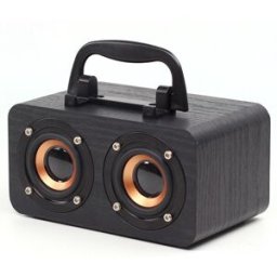 YONIS Enceinte Bluetooth Retro Bois Son Subwoofer Puissant Autonomie Longue Durée