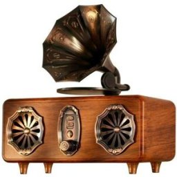 YONIS Enceinte Bluetooth Rétro Phonographe Effet Bois Noyer Radio Fm Batterie 1800mah