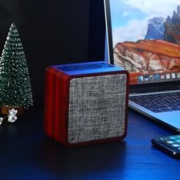 YONIS Enceinte Bluetooth Tissu Bois Avec Microphone Basses Puissantes Autonomie 10h Aux Tf