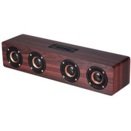 YONIS Enceinte Bluetooth 4.2 Super Bass Subwoofer Quatre Haut-parleurs Support Tf Carte Bois