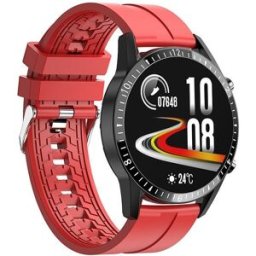 YONIS Montre Connectée Rouge Suivi Santé Sport Écran Hd 1.3' Multilingue Waterproof