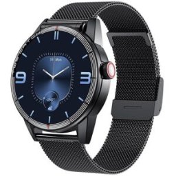 YONIS Montre Connectée Tws Bluetooth Suivi Santé Écran 1.32' Tactile Noir Cuir