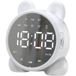 YONIS Mini Enceinte Bluetooth Miroir Horloge Carte Avec Radio Fm Et Alarme Lumièree