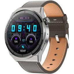 YONIS Montre Connectée Élégante 1.36' Écran Rond Étanche Ip68 Bracelet Cuir Fonction Appel Bluetooth