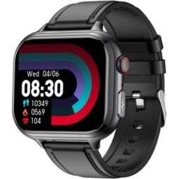 YONIS Montre Connectée Écran Cuir Étanche Ecg Bluetooth Batterie Longue Durée
