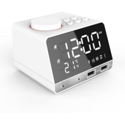 YONIS Enceinte Bluetooth Led Radio Réveil Usb Température Affichage Hd Compacte