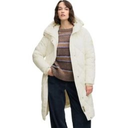 Superdry Veste Longline Diamond Quilt Chalk White S Femme