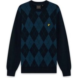 Lyle & Scott Pull Kn2517v Dark Navy Marl / Mid Navy Marl L Homme