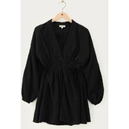 Robe en mousseline noire à manches longues My Jewellery Noir L femme