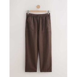 next Pantalons Coupe ballon en mélange coton et lin Brun FR 42 Short (EU 40 S)