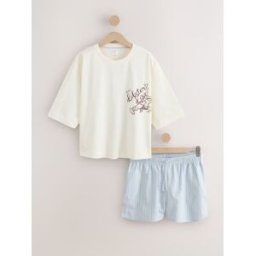 next Ensemble pyjama short crème FR 48 Petite (EU 46 P)