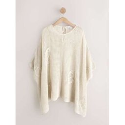 next Poncho à motif coquillage crème S-M (FR 38-44)
