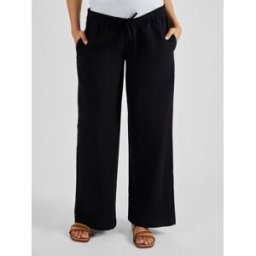 jojomamanbb Jojo Maman Bébé Lin Blend Grossesse Pantalons Noir FR 46 (EU 44)