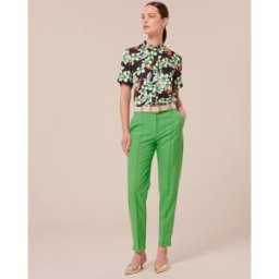 Tara Jarmon - Pantalon en Laine froide mélangée vert 38