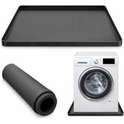 INF Tapis en Silicone Anti-Vibrations et Étanche pour Machine à Laver Le noir