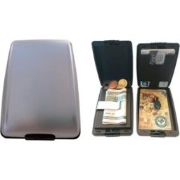 INF Porte-cartes RFID multifonction avec rangement pour pièces et protection électronique des cartes Argent