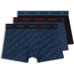 Hugo Boxers Design 10267989 Trunk Red 3 Unités Open Blue S Homme